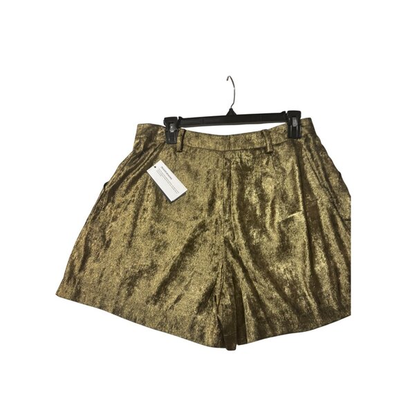GUESS Topia Metallic Tie-Front Shorts , Gold,  Sz. M- NO BELT - Picture 5 of 14
